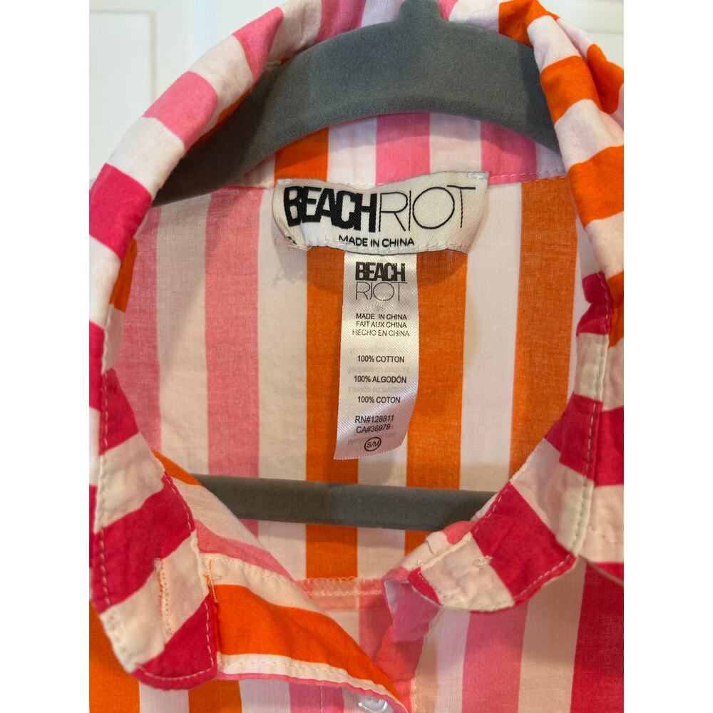 Beach Riot Alexa Top in Sunset Stripes, Orange/Pink, Size S/M - Picture 5 of 5